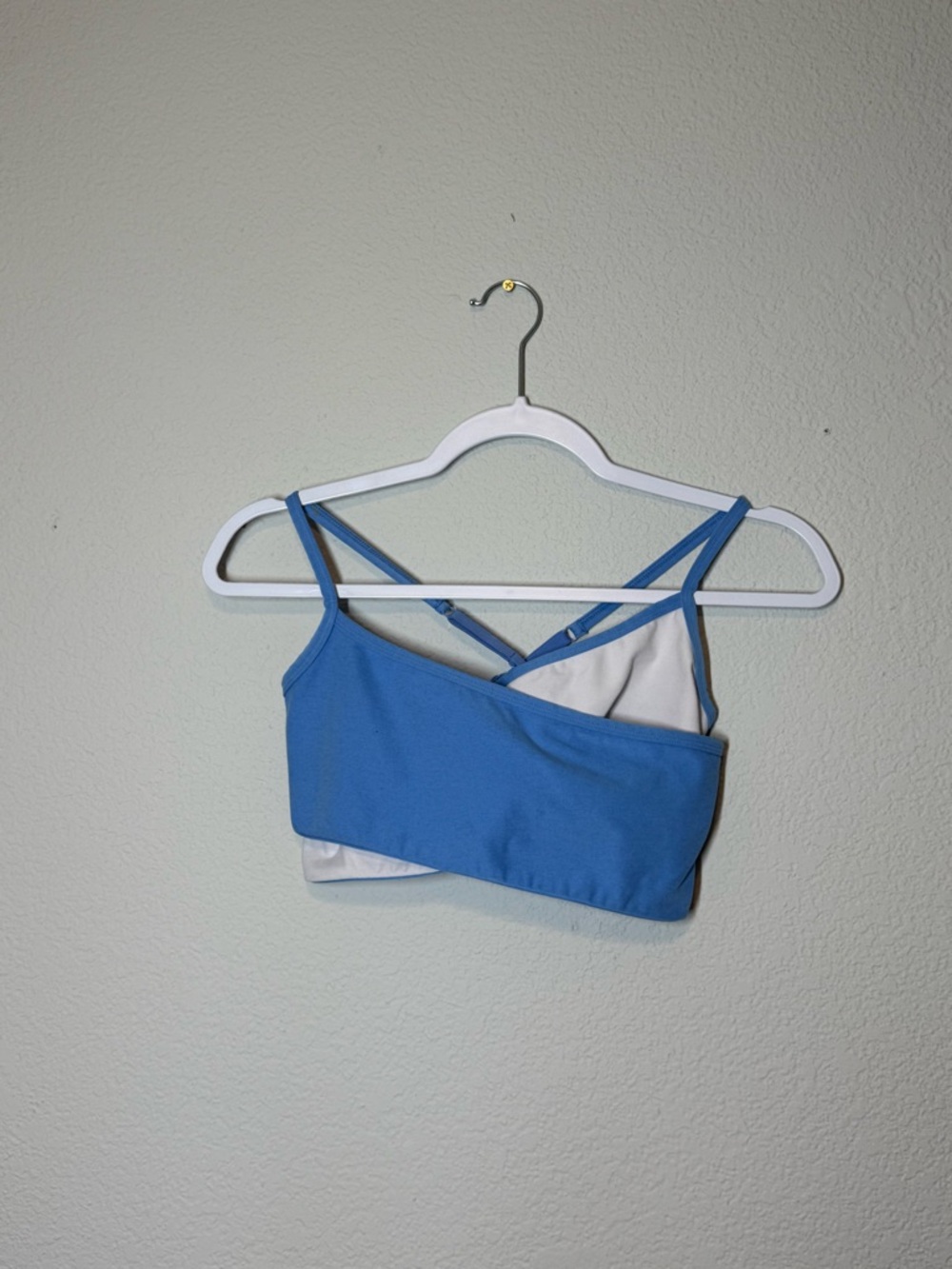 Beyond Yoga | At your Leisure Blue/White Sports bra - Medium